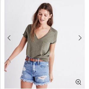 Madewell whisper cotton pocket tee NWOT
